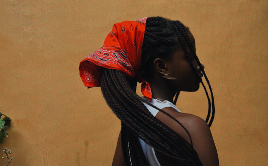 HOW TO FOLD A RED AFRICAN PATTERN BANDANNA - KAMDANA.COM