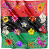 BANDANA PAN-AFRICAN FLAG SATIN PARADISE FLORAL AFRICAN PRINT - KAMDANA